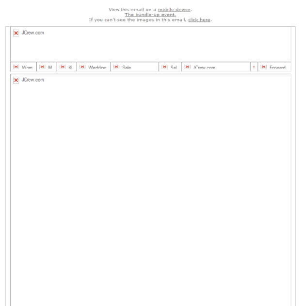 J. Crew ad with no images