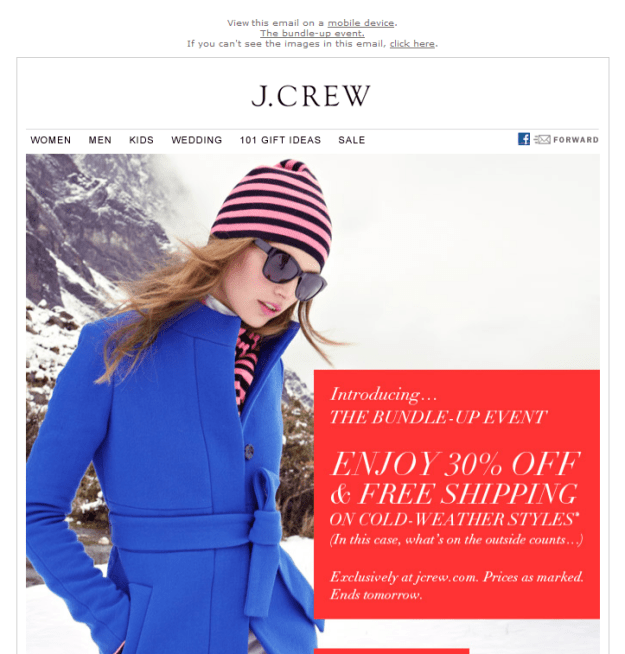 J. Crew ad with images