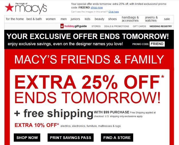 Macy's ad with images