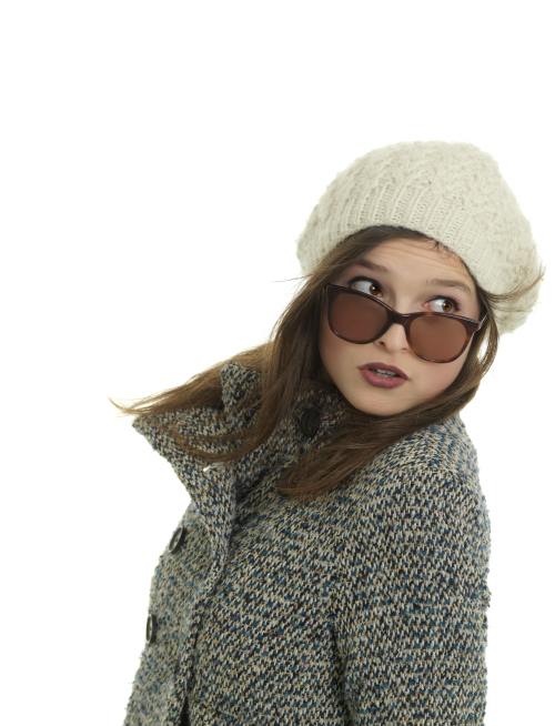 Woman in knit cap