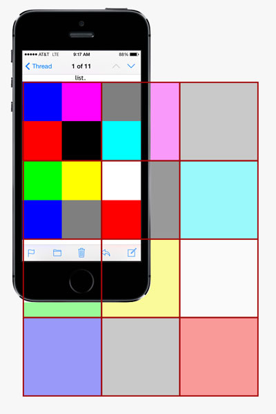 iphone with grid test
