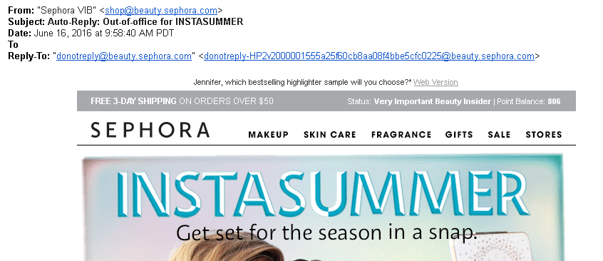 Out of Office trick subject line