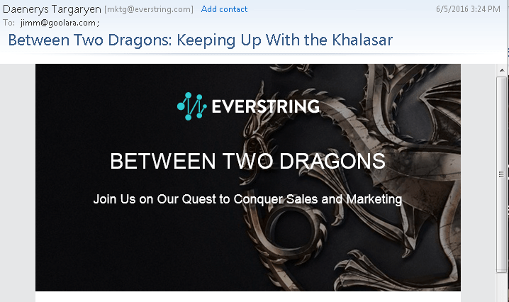 Game sof Throne subject line